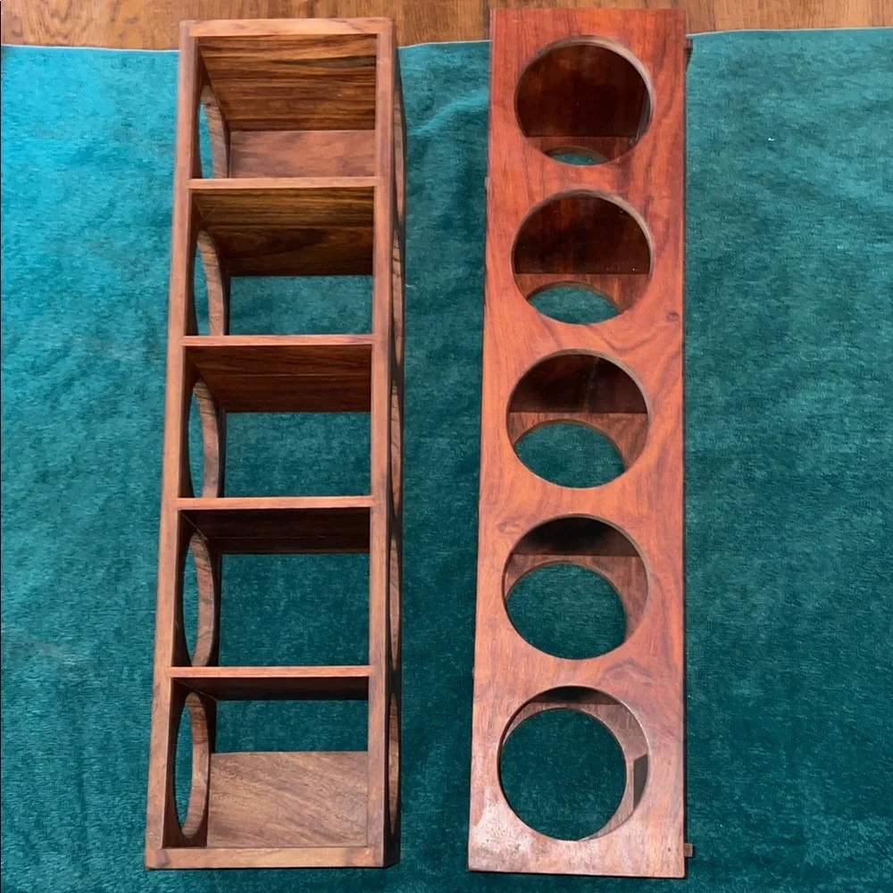 Crate&Barrel Shesham 5 bottle wine racks
